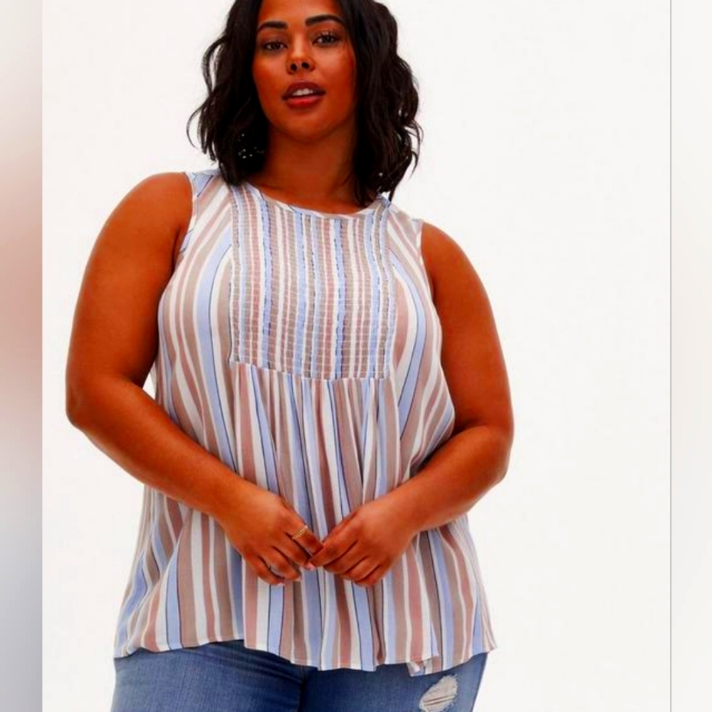 TORRID Striped Flowy Tank Top - Women size MEDIUM